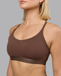 Woman wearing Define Sports Bra - Chocolate Martini | Model:Halle | Size:S