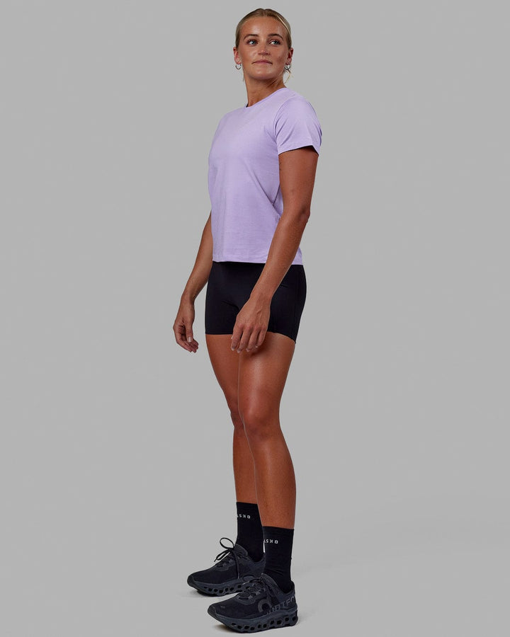 Woman wearing Deluxe PimaFLX Tee - Pale Lilac