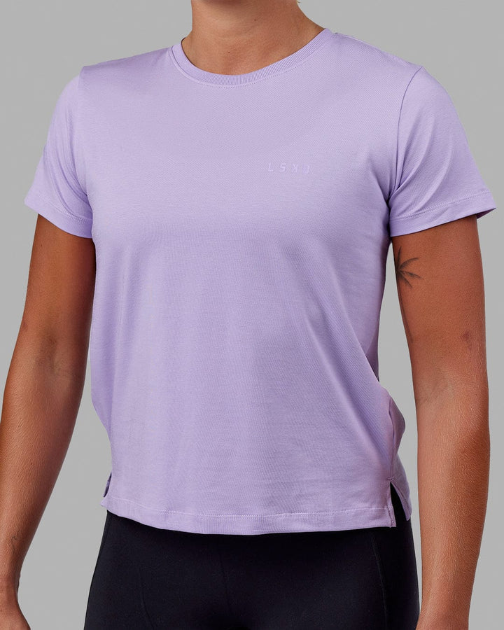 Woman wearing Deluxe PimaFLX Tee - Pale Lilac