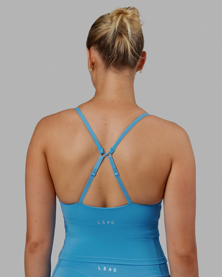 Woman wearing Elixir Active Tank - Azure Blue