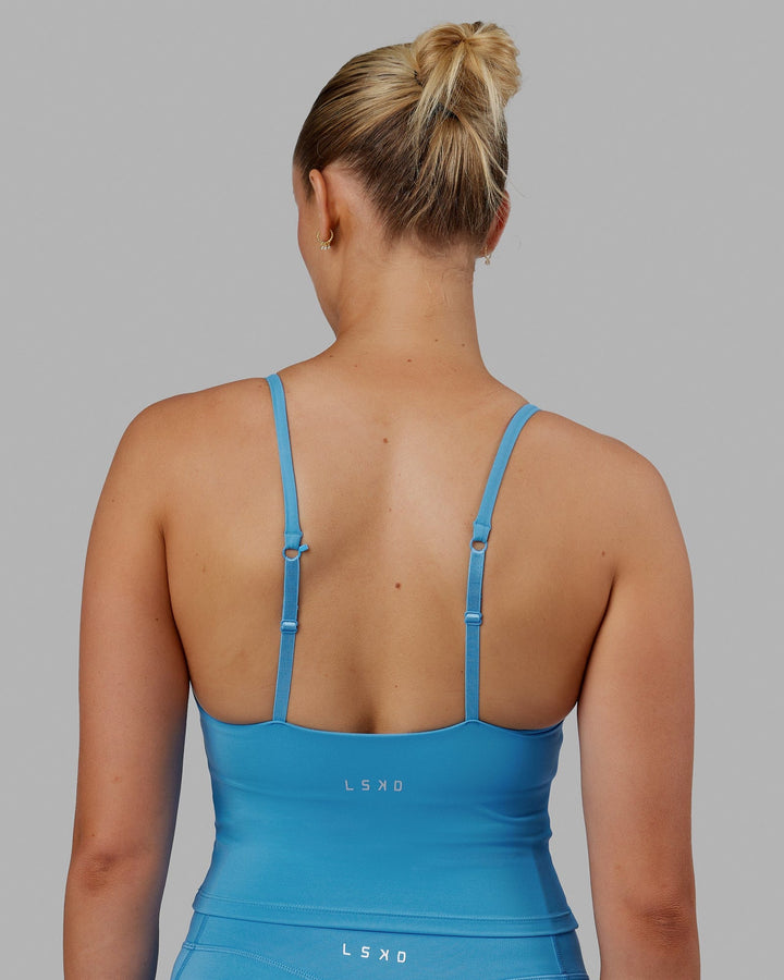Woman wearing Elixir Active Tank - Azure Blue