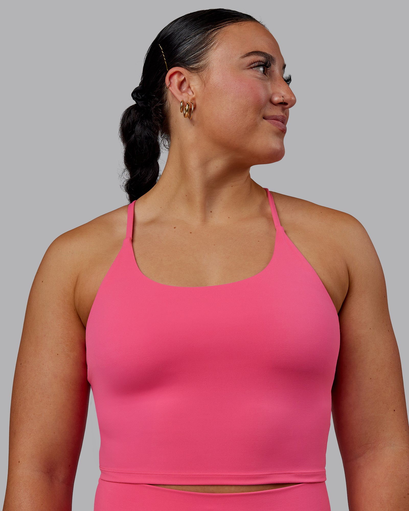 Woman wearing Elixir Active Tank - Carmine Rose