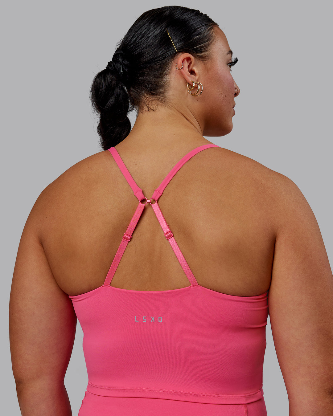 Woman wearing Elixir Active Tank - Carmine Rose