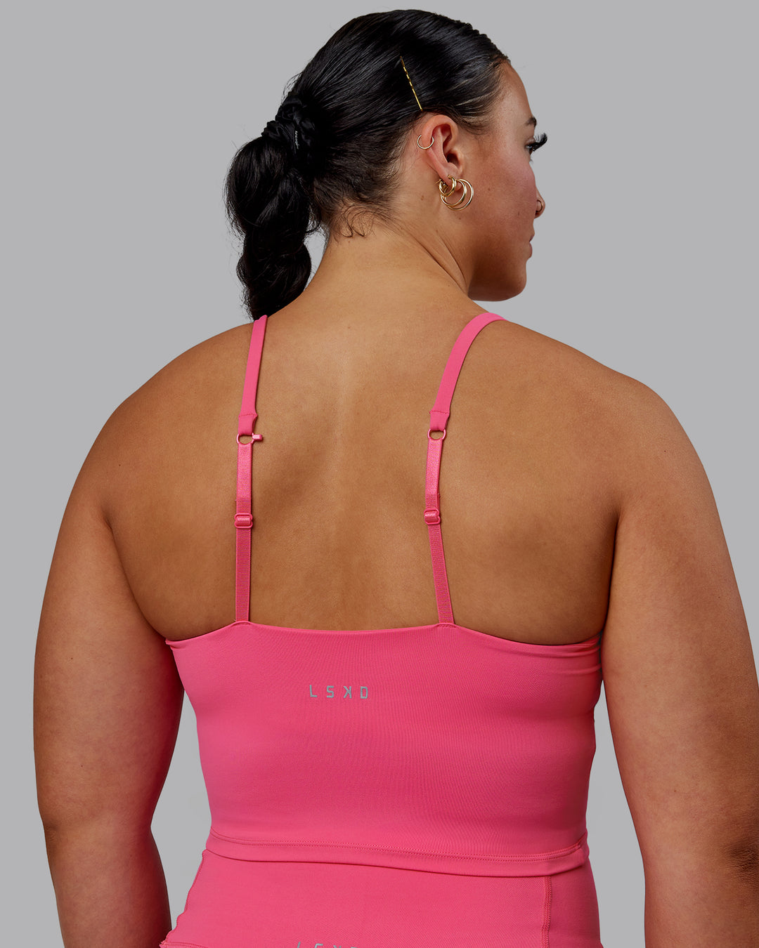 Woman wearing Elixir Active Tank - Carmine Rose