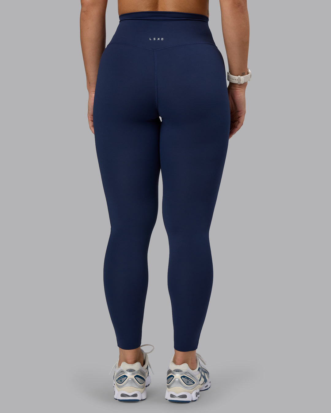 Woman wearing Elixir Ultra High-Rise Full Length Legging - Future Navy