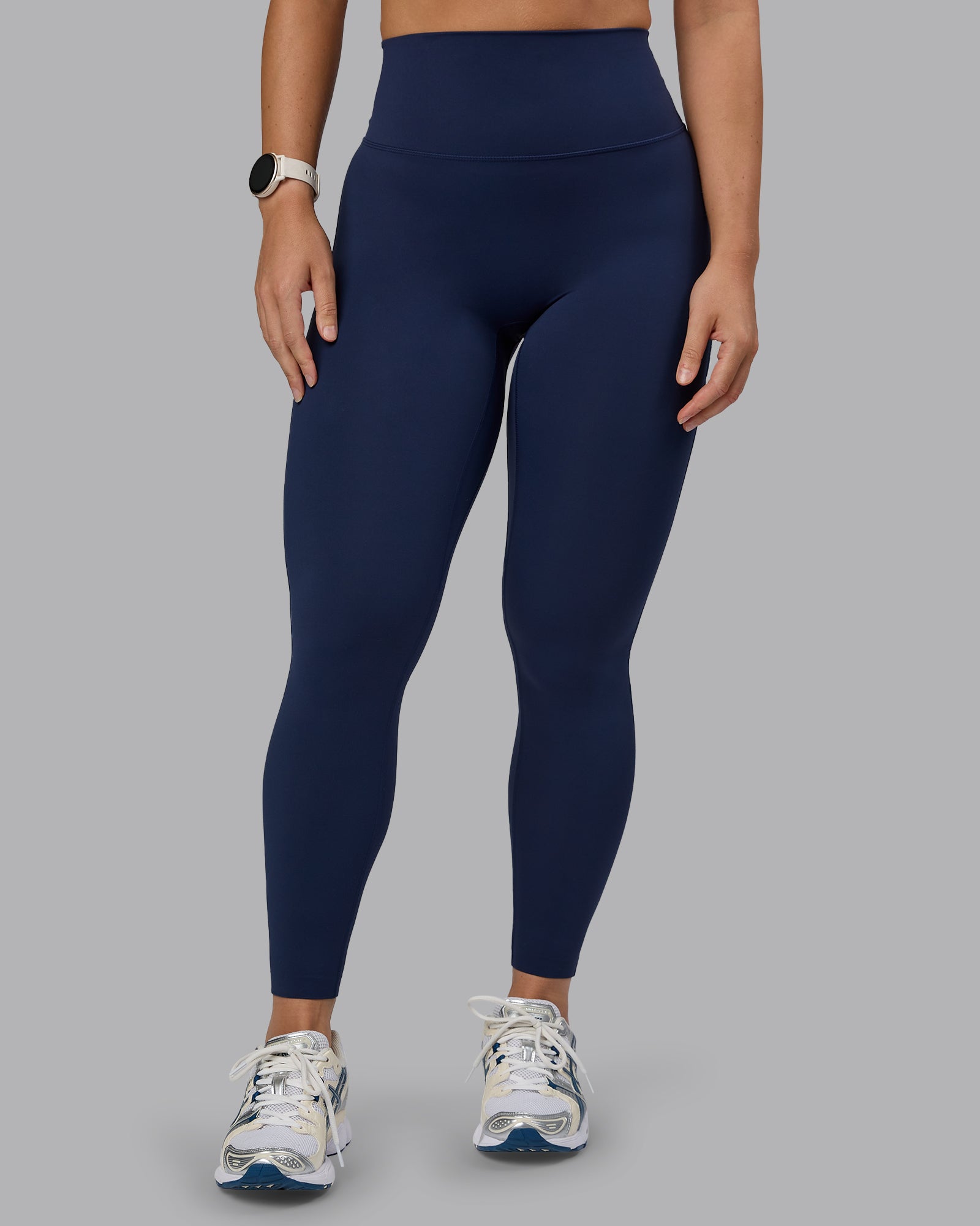 Woman wearing Elixir Ultra High-Rise Full Length Legging - Future Navy