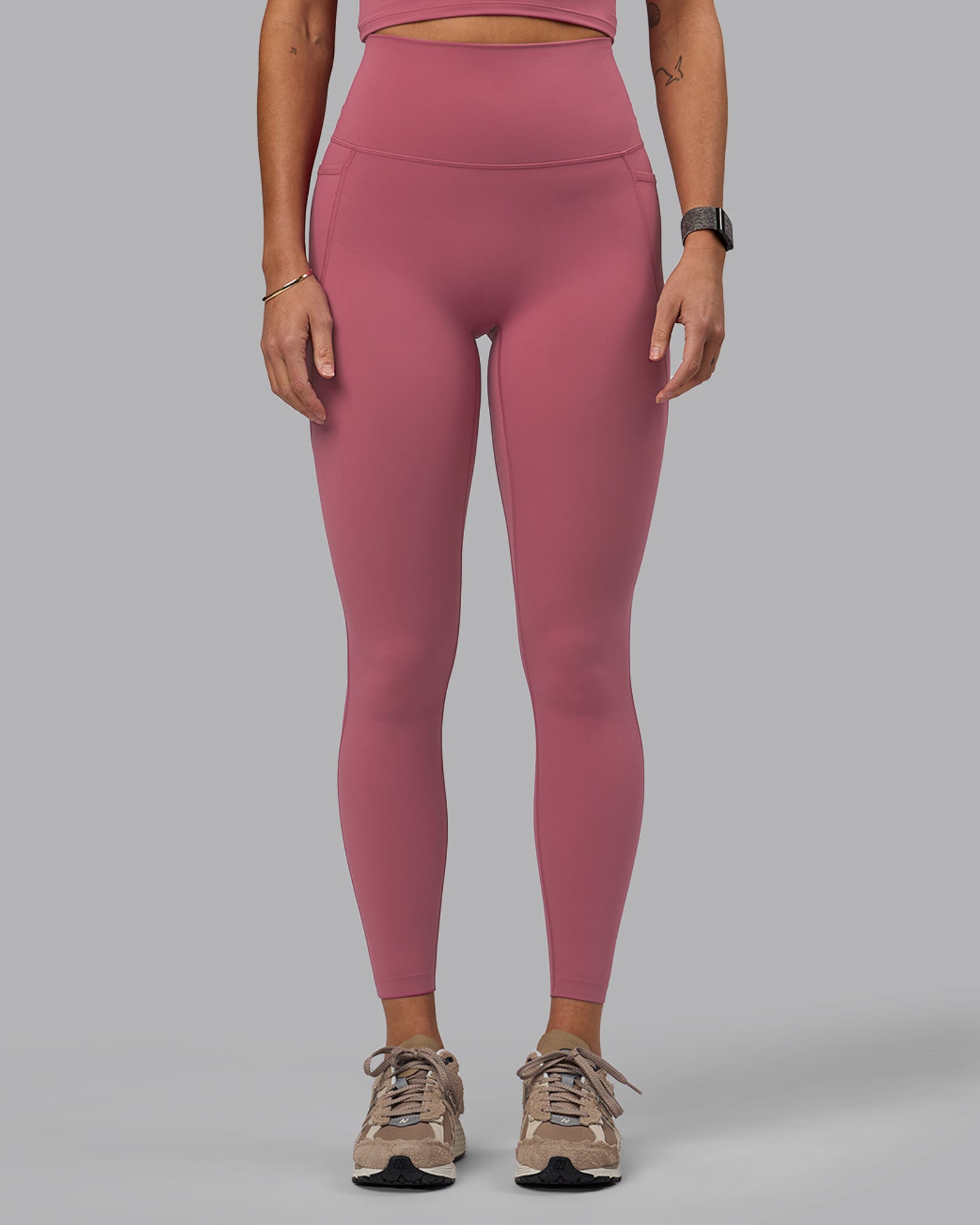 Woman wearing Elixir Ultra High-Rise Full Length Legging Pockets - Mauve Haze