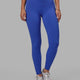 Woman wearing Elixir Full Length Tight With Pockets - Power Cobalt