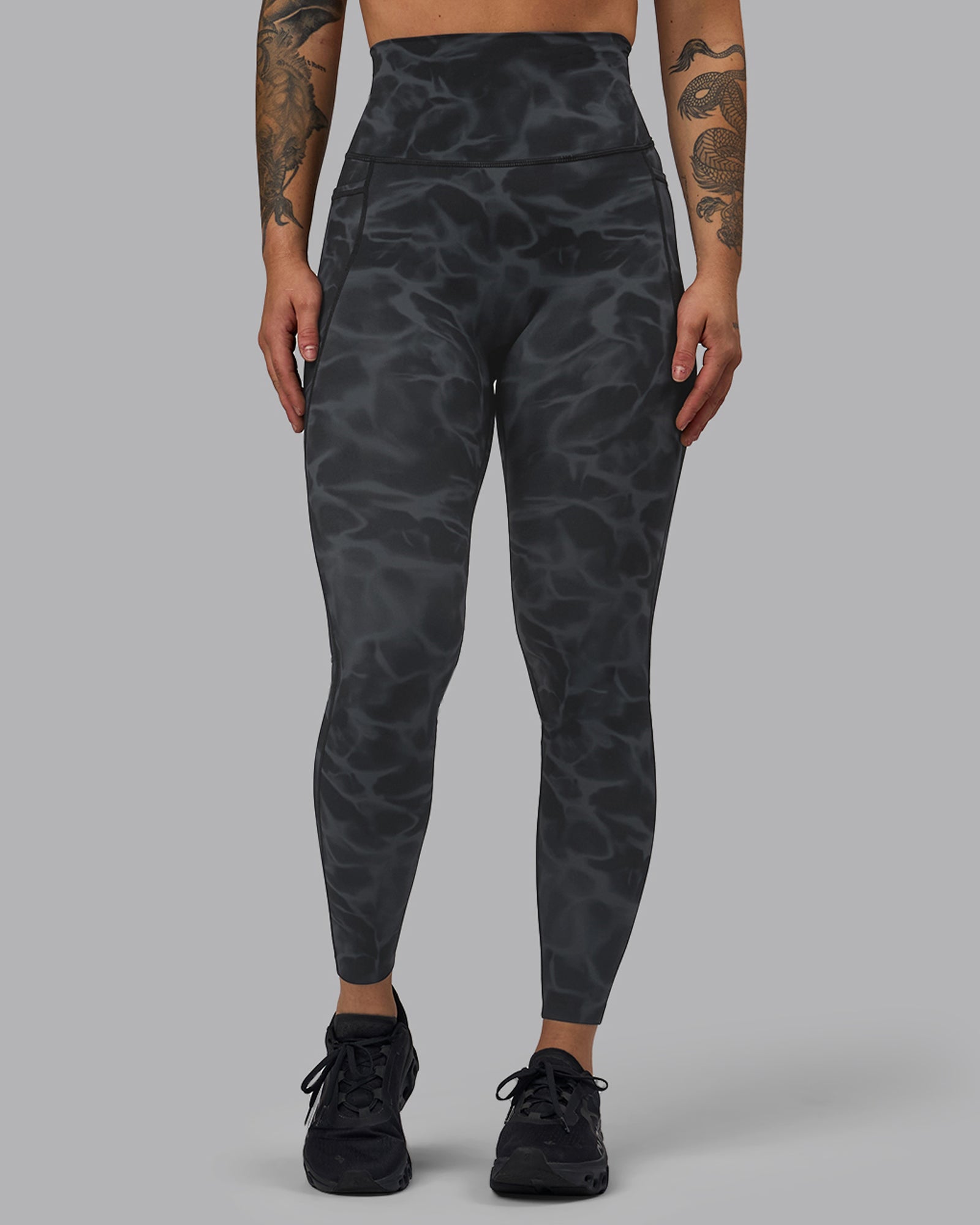 Woman wearing Elixir Ultra High-Rise Full Length Legging Pockets - Tranquil-Black