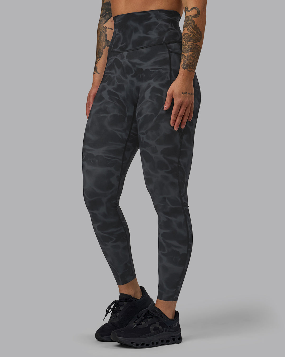 Woman wearing Elixir Ultra High-Rise Full Length Legging Pockets - Tranquil-Black