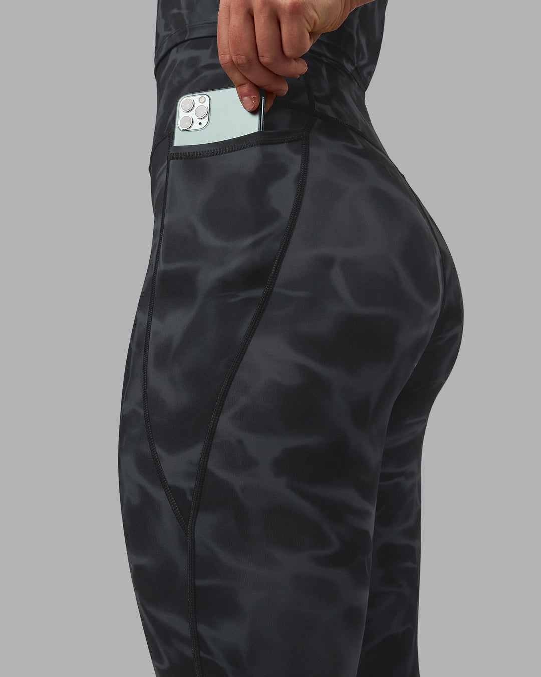 Woman wearing Elixir Ultra High-Rise Full Length Legging Pockets - Tranquil-Black