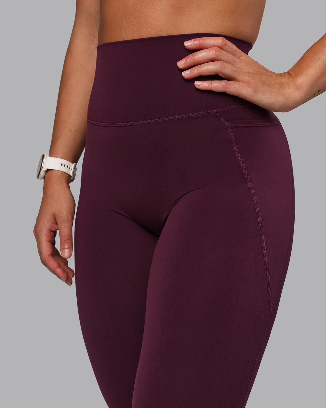 Woman wearing Elixir Ultra High-Rise Full Length Legging Pockets - Cherry Lacquer