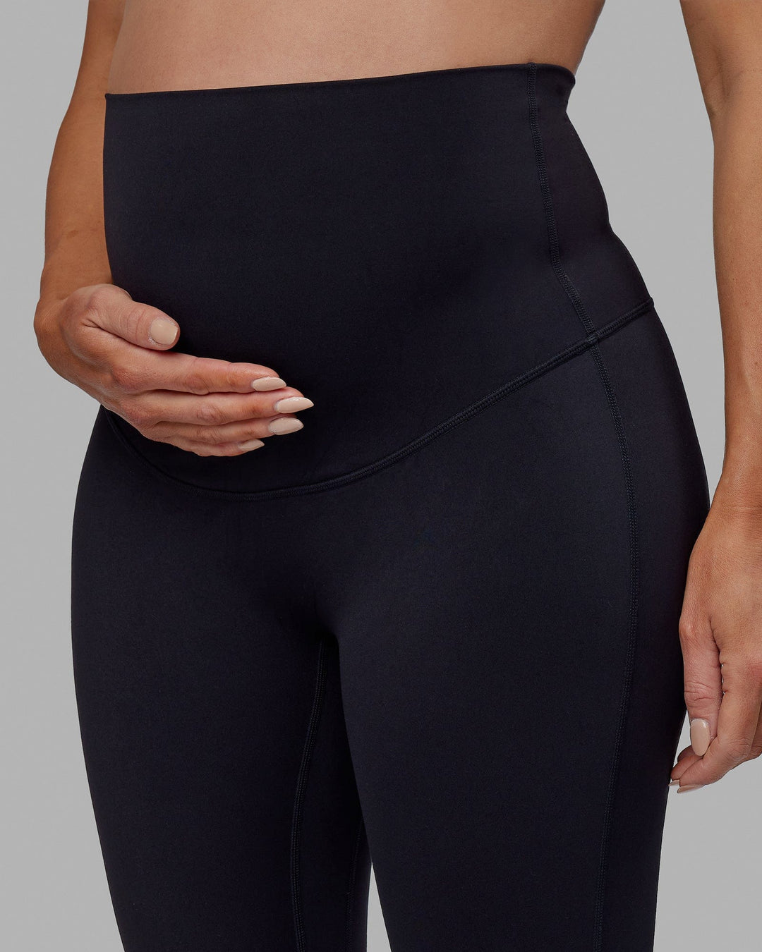 Woman wearing Elixir Full Length Maternity Tight - Black