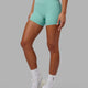 Woman wearing Elixir X-Short Tight - Nile Blue No Logo