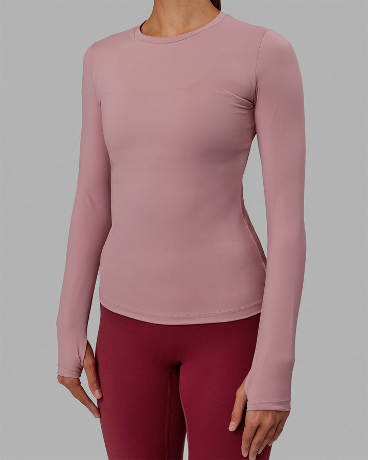Woman wearing Endure Performance LS Top - Cosmetic Pink