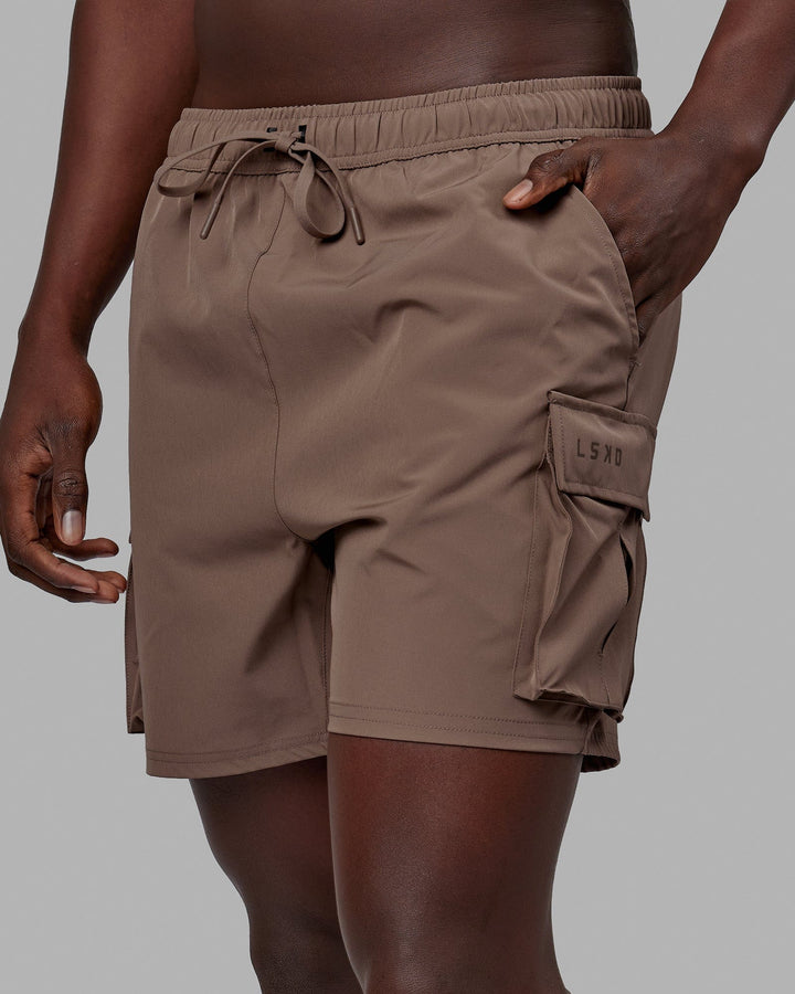 Man wearing Energy Stretch Performance Cargo Short - Deep Taupe