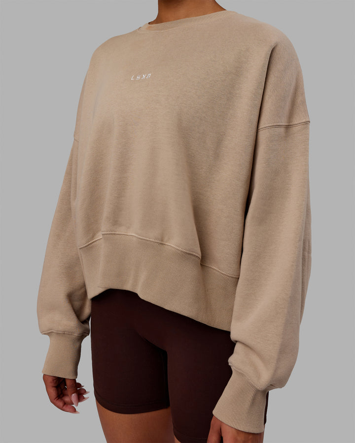 Woman wearing Everyday Slouch Sweater - Taupe