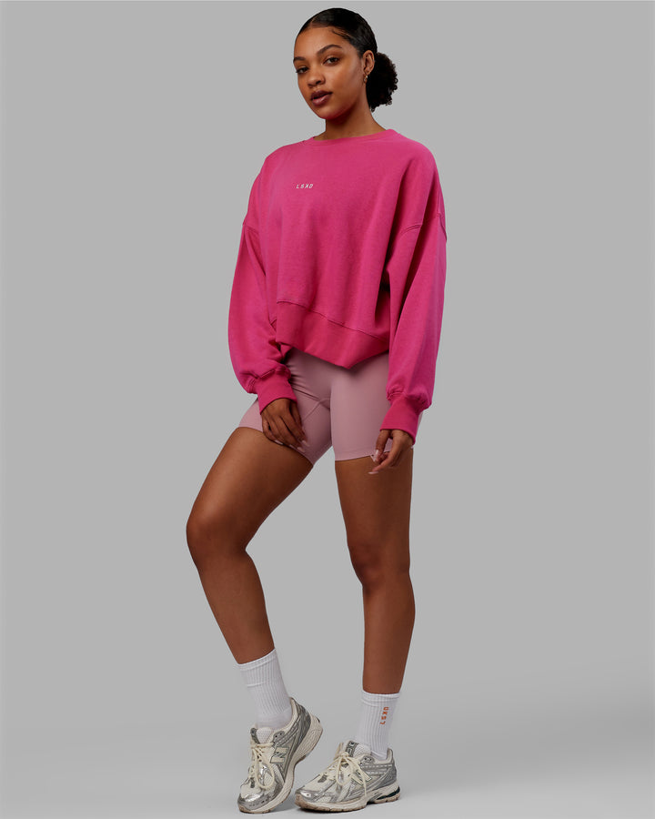 Woman wearing Everyday Slouch Sweater - Ultra Pink