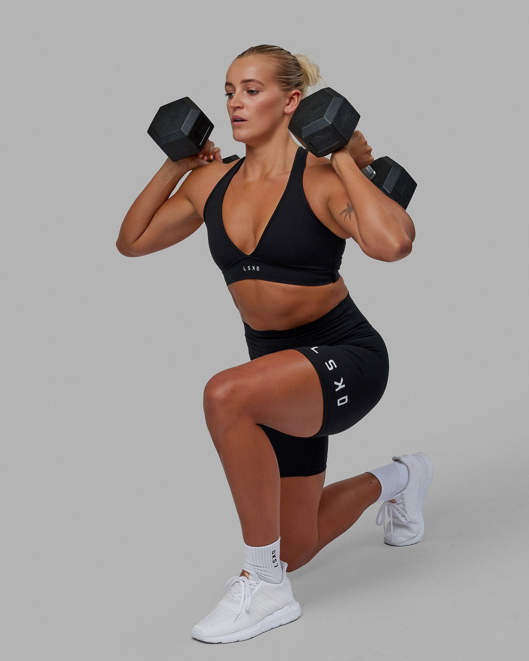 Woman wearing Evolved Ultra High-Rise 6&quot; Short - Black-White