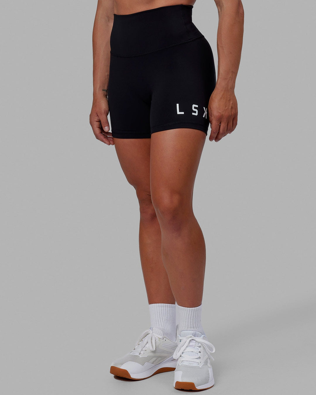 Woman wearing Evolved X-Short Tights - Black-White