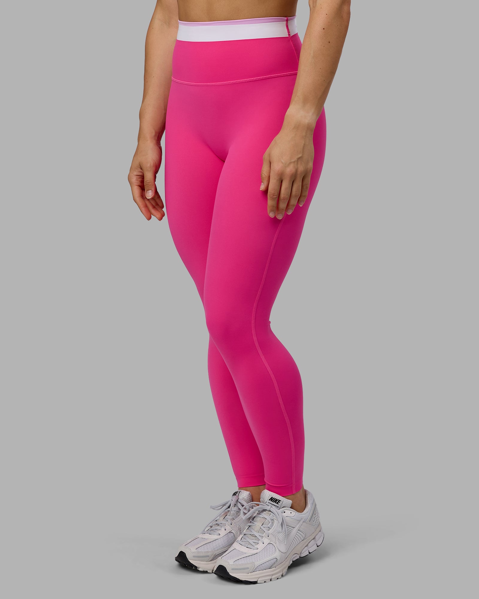 Woman wearing Excel Ultra High-Rise Full Length Legging - Ultra Pink