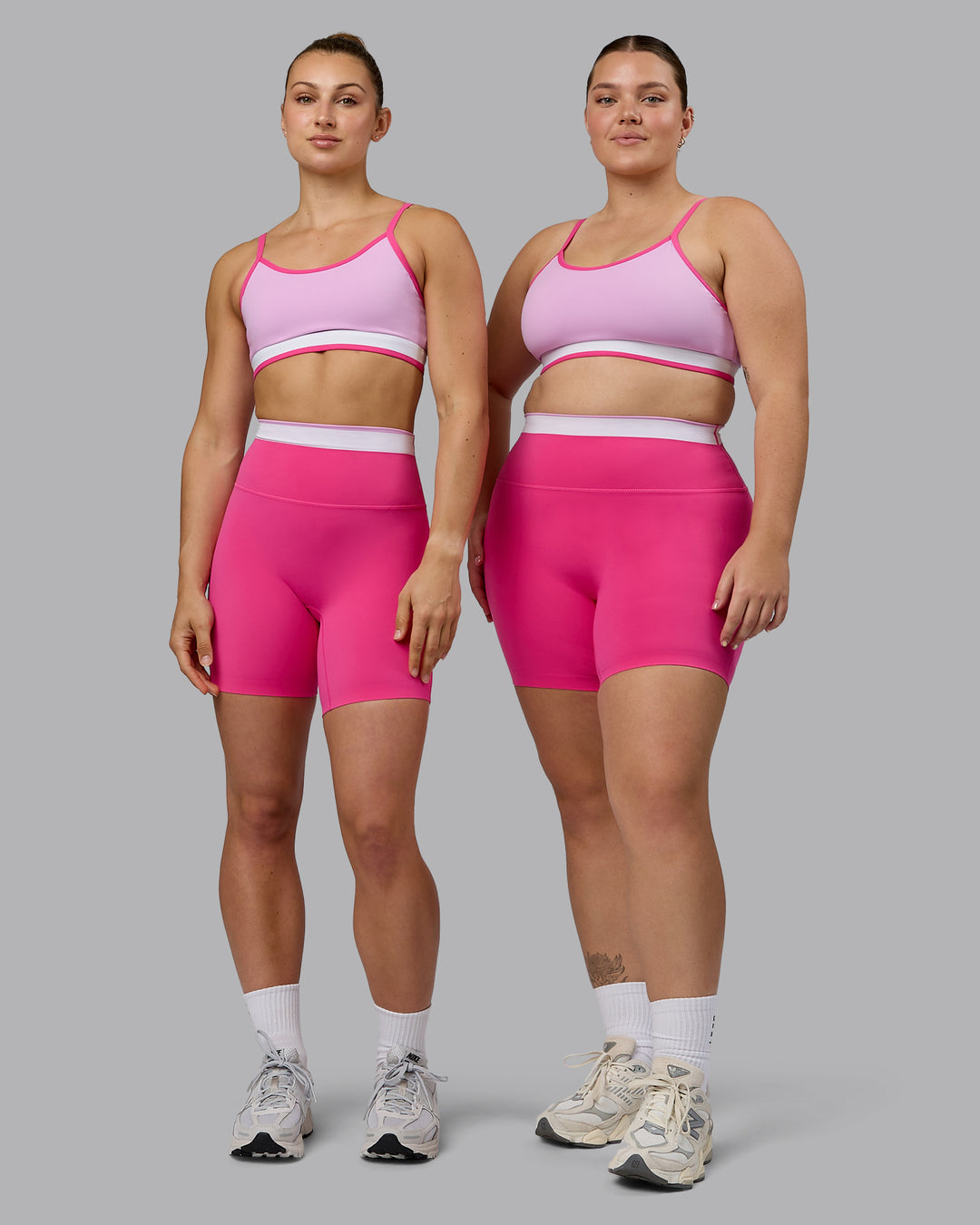 Woman wearing Excel Ultra High-Rise 6&quot; Short - Ultra Pink