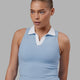 Woman wearing Fairway Collared Tank - Windsurfer-White