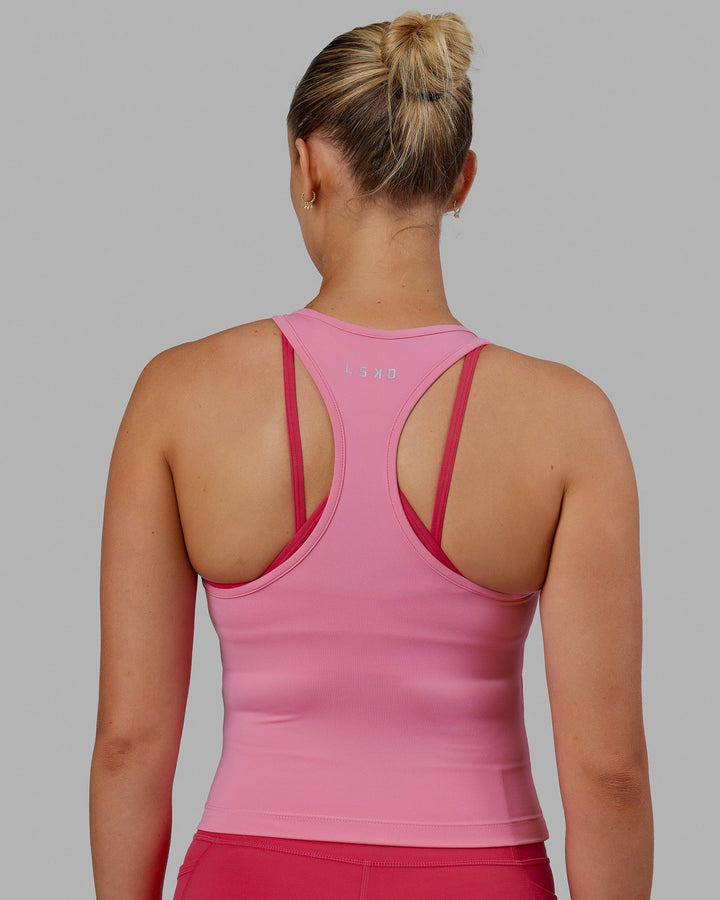 Woman wearing Flow Performance Tank - Pink Rose