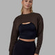 Woman wearing Force Cropped Sweater - Chocolate