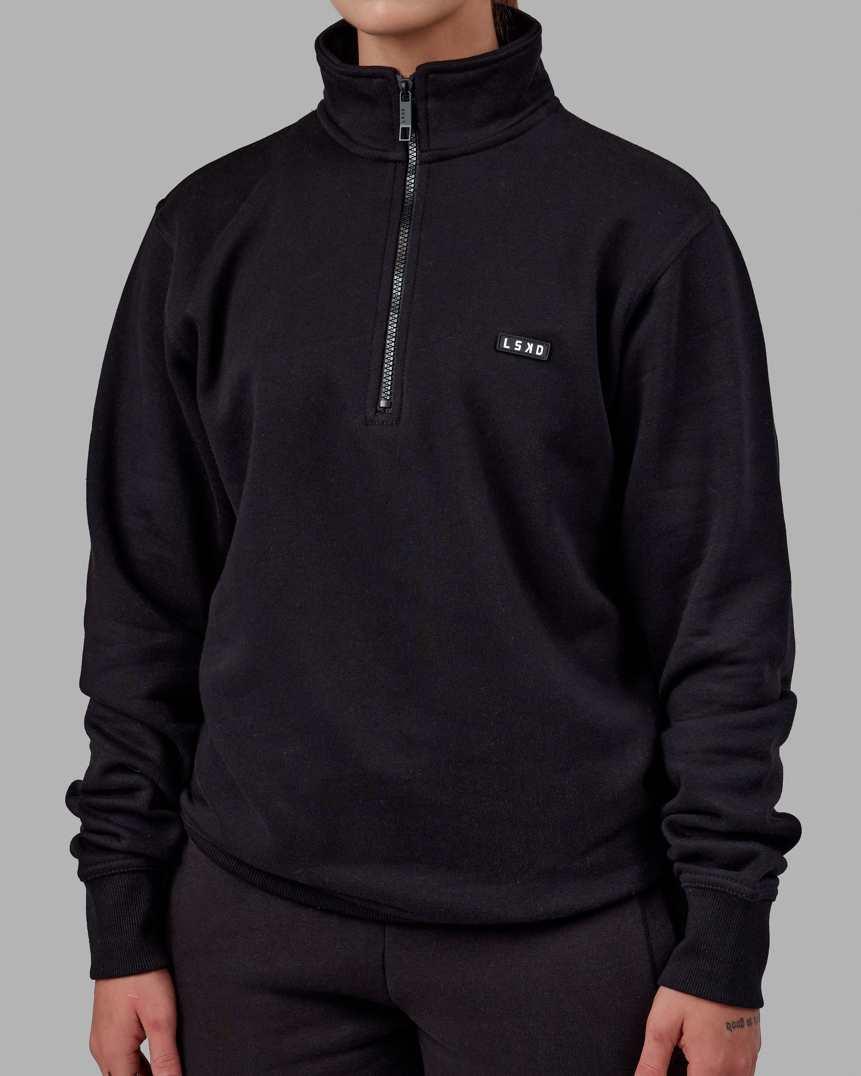 Black quarter zip sweater deals