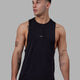 Man wearing Fundamental FLXCotton Drop Arm Tank - Black