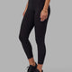 Woman wearing Fusion 7/8 Length Tight - Black-Black