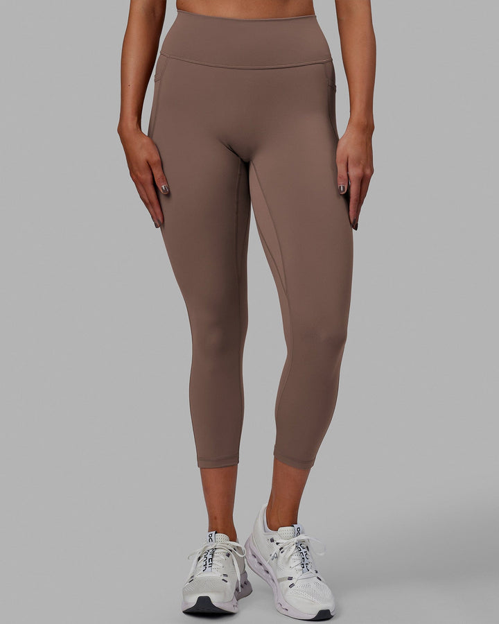 Woman wearing Fusion 7/8 Length Tight - Deep Taupe