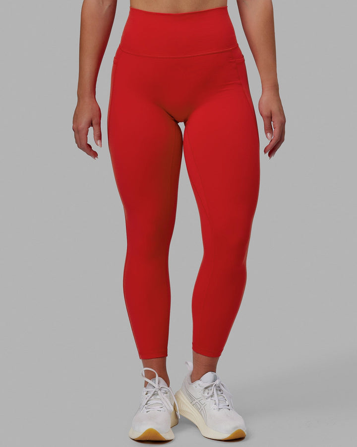 Woman wearing Fusion 7/8 Length Tights - Infrared