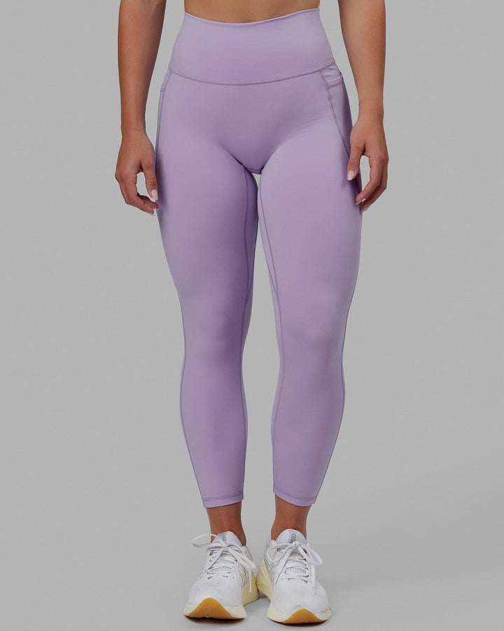 Woman wearing Fusion 7/8 Length Tights - Pale Lilac