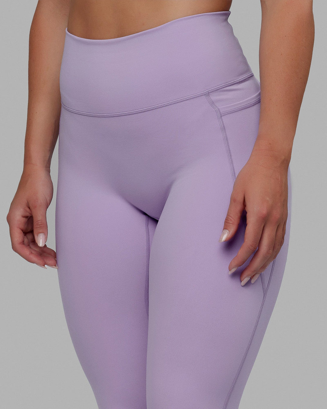 Woman wearing Fusion 7/8 Length Tights - Pale Lilac