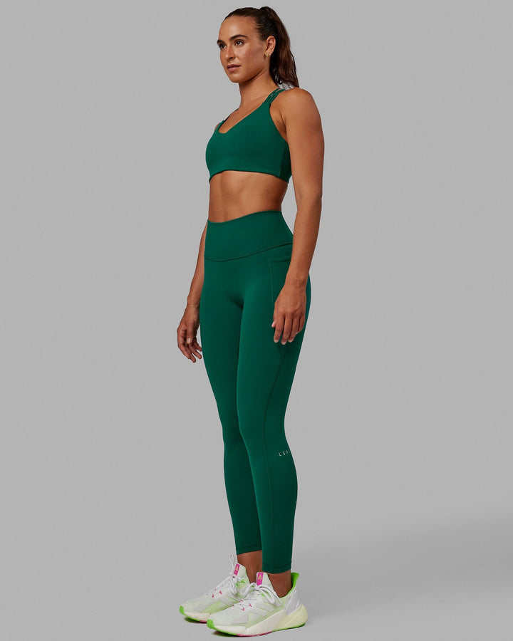  Woman wearing Fusion Full Length Tights - Malachite