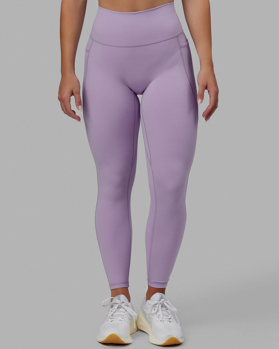 Woman wearing Fusion Full Length Tights - Pale Lilac