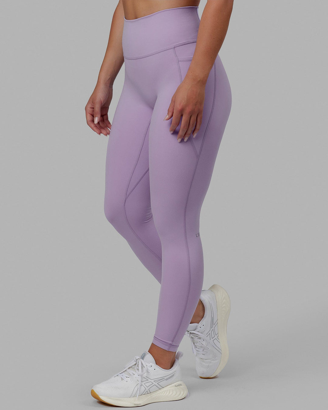 Woman wearing Fusion Full Length Tights - Pale Lilac