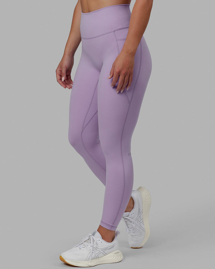 Woman wearing Fusion Full Length Tights - Pale Lilac