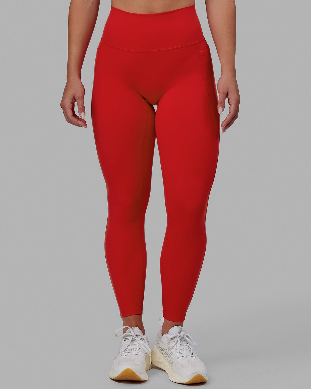 Woman wearing Fusion Full Length Tights - Infrared
