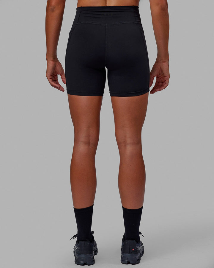 Woman wearing Fusion Mid Short Tights - Black-Black