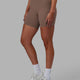 Woman wearing Fusion Mid Short Tight - Deep Taupe