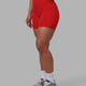Woman wearing Fusion Mid Short Tights - Infrared