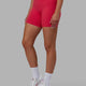 Woman wearing Fusion Mid Short Tights - Raspberry