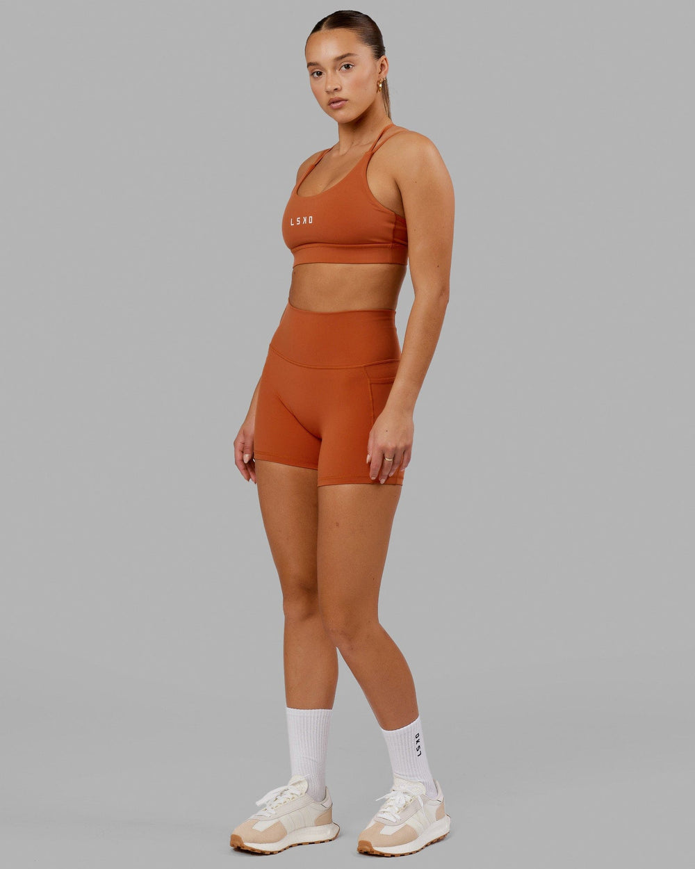Woman wearing Fusion X-Short Tight - Auburn