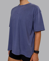 Woman wearing Go-To FLXCotton Oversized Tee Washed - Future Dusk