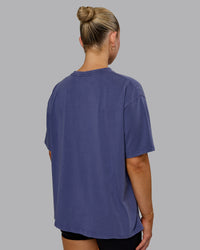 Woman wearing Go-To FLXCotton Oversized Tee Washed - Future Dusk