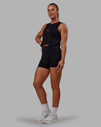 Woman wearing Go-To FLXCotton Tank - Black-White