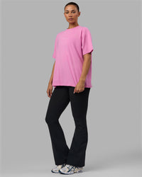Woman wearing Go-To FLXCotton Oversized Tee - Spark Pink-White
